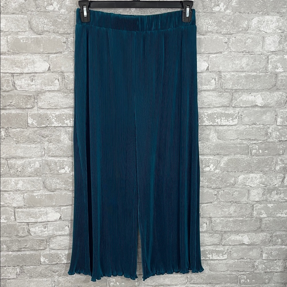 FORE Teal Pleated Wide-Leg Pull On Pants